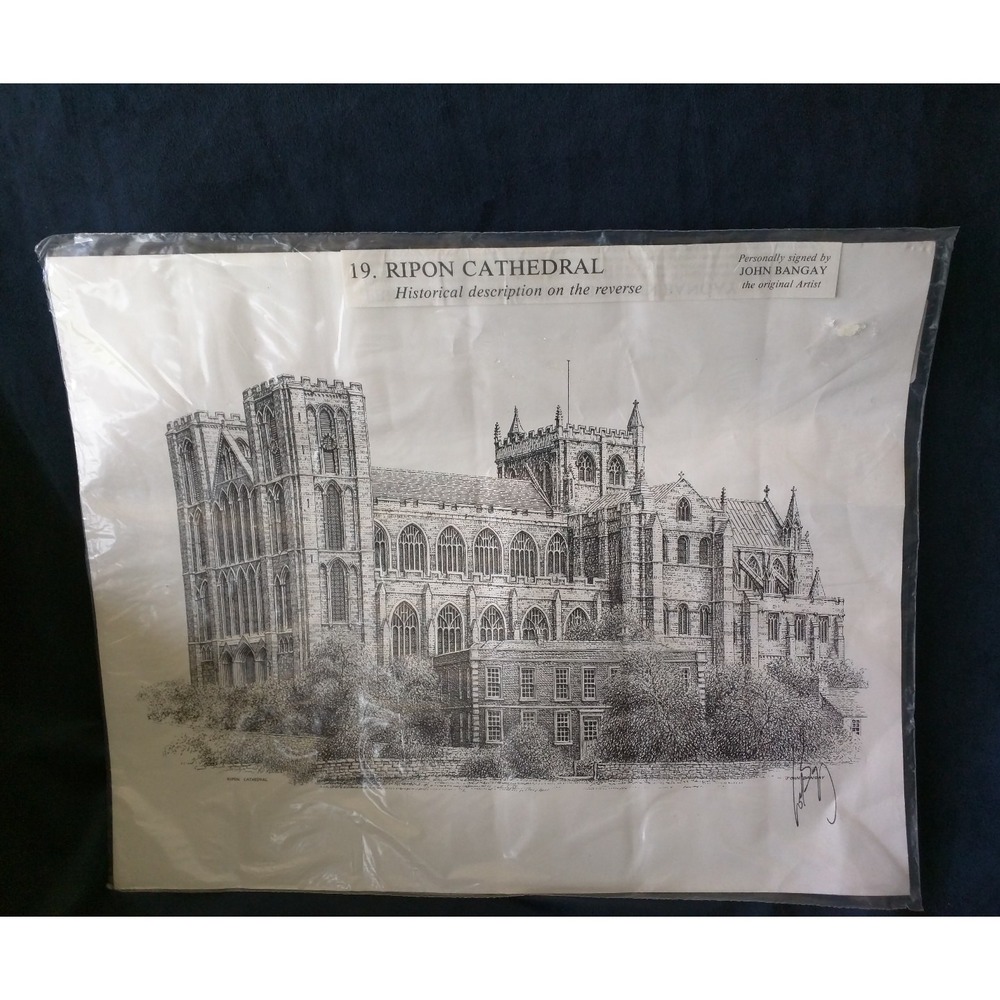 JOHN BANGAY "RIPON CATHEDRAL" HAND SIGNED LITHOGRAPHY